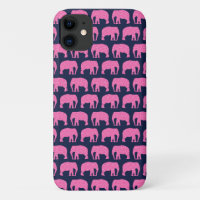 Cute Hipster Elephant Pattern Pink Blue