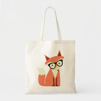 Cute Hipster Fox Budget Tote Bag