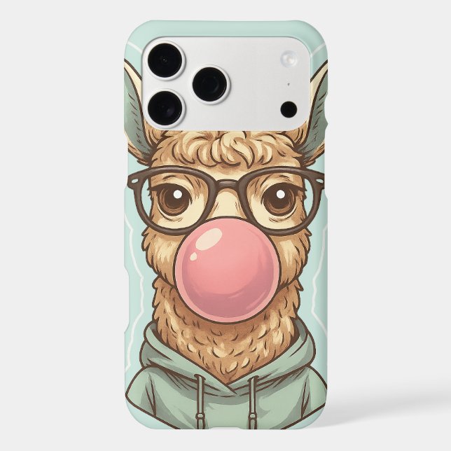 Cute Hipster Llama Sticker (Back)