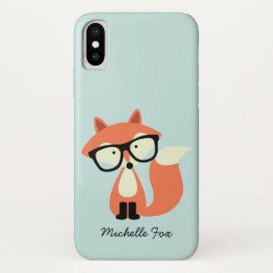 Cute Hipster Red Fox iPhone X Case