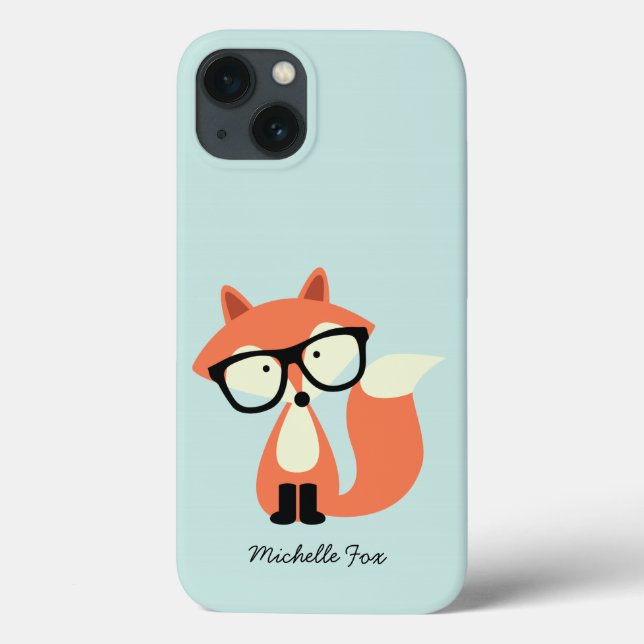 Cute Hipster Red Fox Case-Mate iPhone Case (Back)