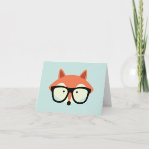Cute Hipster Red Fox Folded Thank You Notes