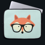 Cute Hipster Red Fox Laptop Sleeve<br><div class="desc">Adorable illustration of a cute red fox wearing a pair of over sized glasses.</div>