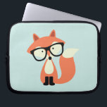 Cute Hipster Red Fox Laptop Sleeve<br><div class="desc">Adorable illustration of a cute red fox wearing a pair of over sized glasses.</div>