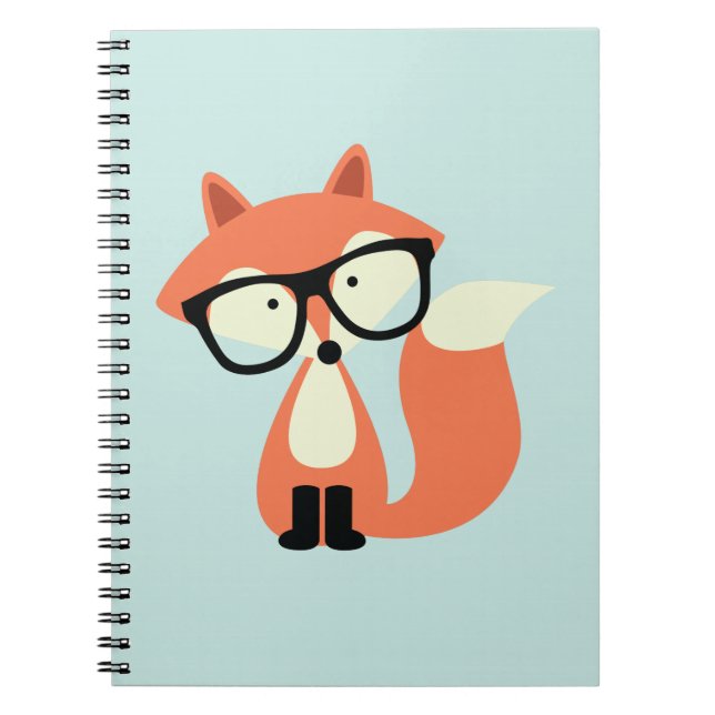Cute Hipster Red Fox Notebook (Front)