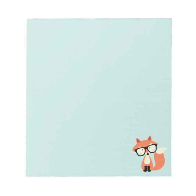Cute Hipster Red Fox Notepad (Front)