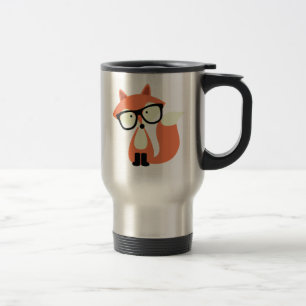 Cute Hipster Red Fox Travel Mug