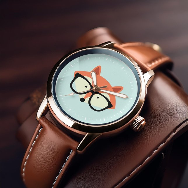Cute Hipster Red Fox Watch (Inspiration mockup (not actual product))