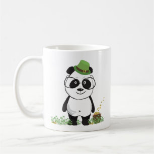 Cute Hipster St Patricks Day Panda Bear Drawing Coffee Mug