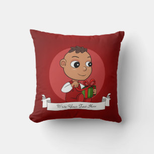 Cute Hispanic Christmas baby cartoon Cushion