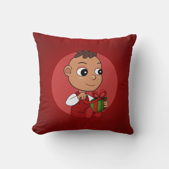 Cute Hispanic Christmas baby cartoon Cushion (Front)