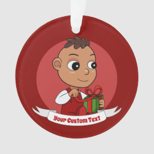 Cute Hispanic Christmas baby cartoon Ornament