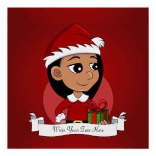 Cute Hispanic girl with long black hair  Poster