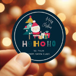 Cute Ho Ho Ho Kids Christmas Gift Classic Round Sticker<br><div class="desc">Cute 'HO HO HO' Kids Christmas Gift Sticker. Easily customise with your personalise information for the best Holiday ever!</div>