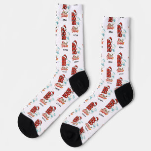 Cute Ho Ho Ho Merry Christmas Customisable Name Socks