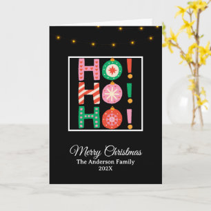Cute Ho Ho Ho Merry Christmas Family Name  Card