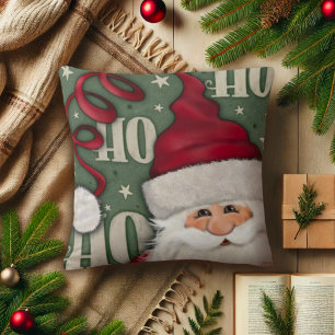 Cute Ho Ho Santa Inspirivity Throw Pillow