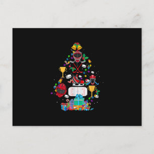 Cute Hockey Christmas Ornament Tree Funny Gift Boy Invitation Postcard