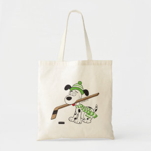 Cute Hockey Dog Kids Youth Tote Bag