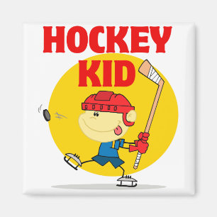 cute hockey kid cartoon character magnet