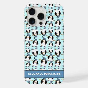 Cute Hockey Penguin Pattern Choose Colour iPhone 15 Pro Max Case