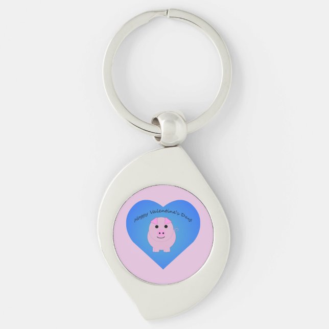 Cute Hoggy Valentine's Day Key Ring (Front)