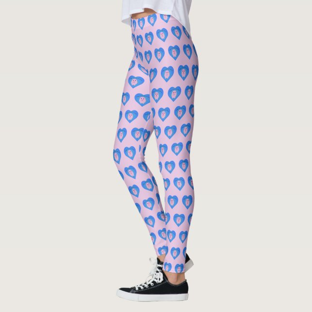 Cute Hoggy Valentine's Day Leggings (Left)