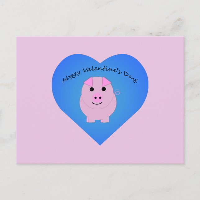 Cute Hoggy Valentine's Day Postcard (Front)