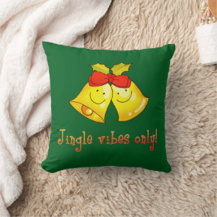 Cute Holiday Bells – Jingle Vibes Only Cushion