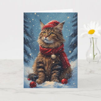 Cute Holiday Cat  Card