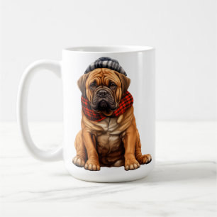 CUTE HOLIDAY CHRISTMAS BULLMASTIFF DOG COFFEE MUG