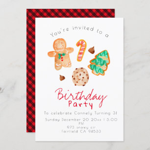 Cute holiday Christmas kid birthday party invite