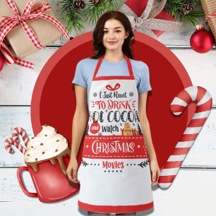 Cute Holiday Christmas Modern Typography Apron