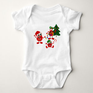 Cute Holiday Christmas Monsters Baby Bodysuit