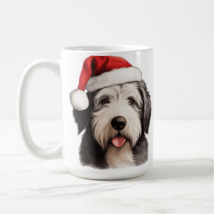 CUTE HOLIDAY CHRISTMAS OLD ENGLISH SHEEPDOG COFFEE MUG