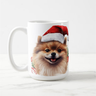 CUTE HOLIDAY CHRISTMAS POMERANIAN DOG COFFEE MUG
