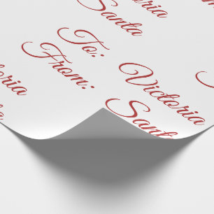 Cute Holiday Christmas To And From Personalised Wrapping Paper