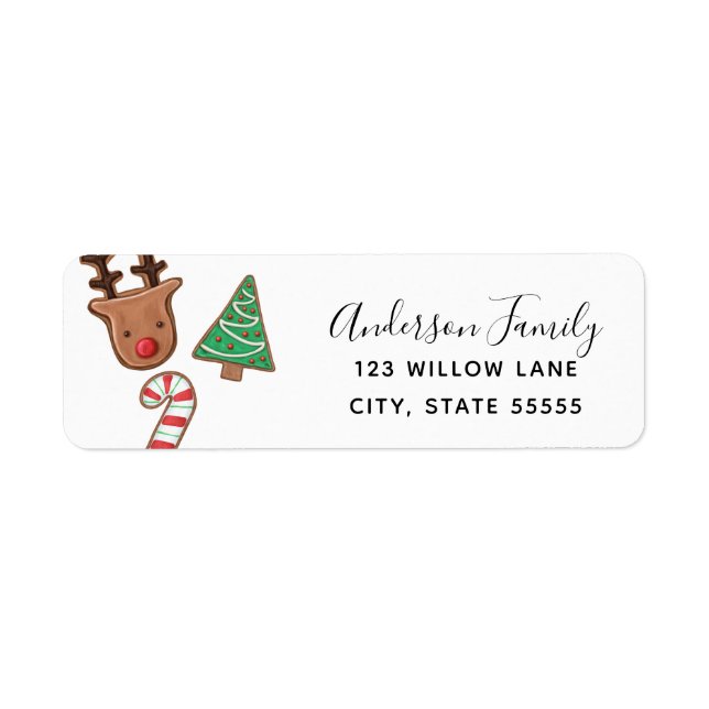 Cute Holiday Cookie Return Address Label (Front)