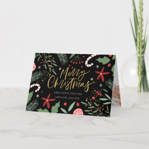 Cute Holiday Doodles Photo Holiday Card