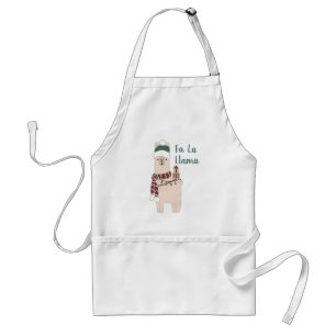 Cute Holiday Fa La llama design Standard Apron