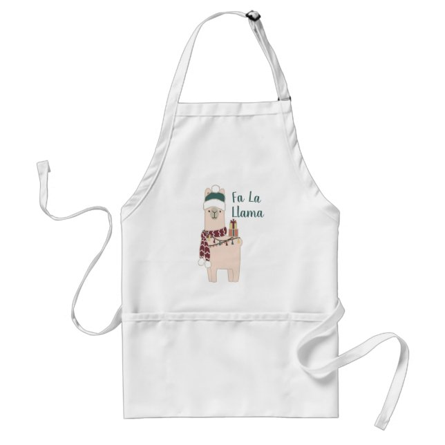 Cute Holiday Fa La llama design Standard Apron (Front)