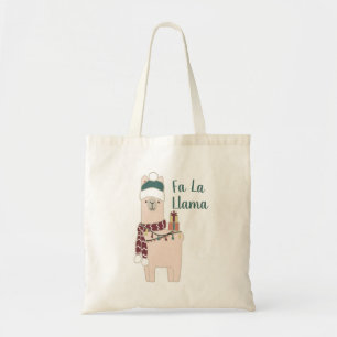 Cute Holiday Fa La llama design Tote Bag