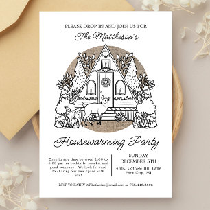 Cute Holiday Home Drop In Housewarming Party Invitation