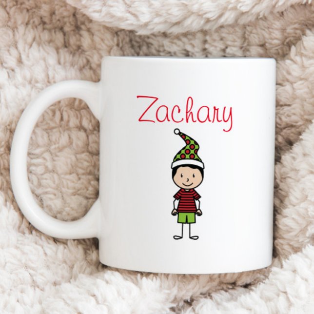 Cute Holiday Hot Cocoa Personalised Name Kids Coffee Mug (Creator Uploaded)