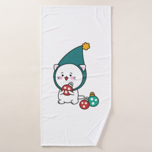 Cute Holiday kitty Classic T-Shirt Bath Towel