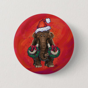 Cute Holiday Mastodon 6 Cm Round Badge