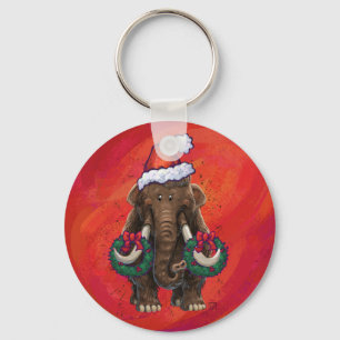 Cute Holiday Mastodon Key Ring