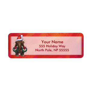 Cute Holiday Mastodon Return Address Label