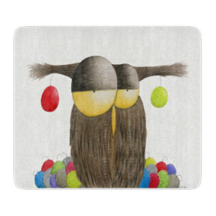 Cute Holiday Owl Cutting Board