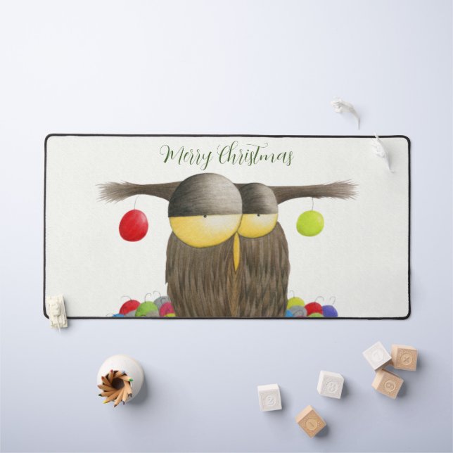 Cute Holiday Owl Desk Mat (Kids Table)